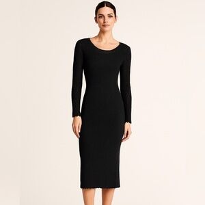Aritzia Wilfred Black Adalonda Crochet Knit Small Dress Summer Bodycon